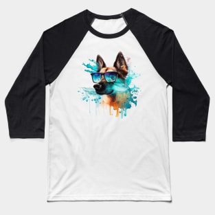 Beautiful German Shepard with sunglasses in water color art  gifts Baseball T-Shirt